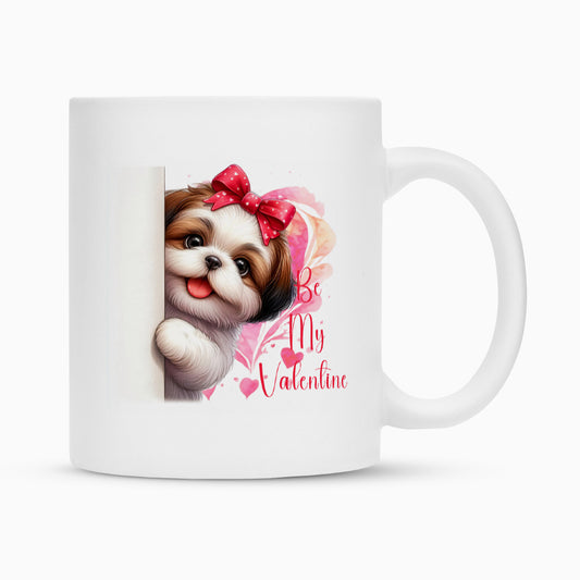 Tasse "Lhasa Apso - Be my Valentine" Weiß – hunde-shirt.de