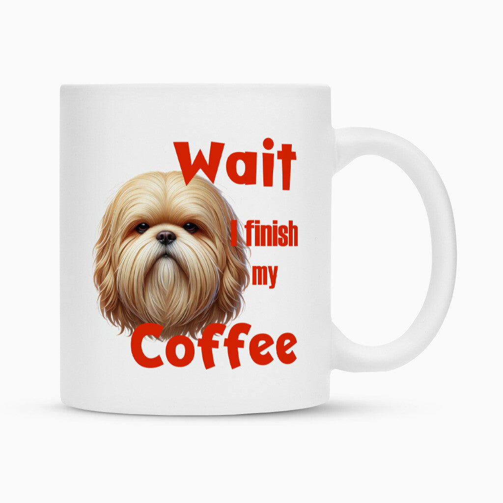 Tasse "Lhasa Apso - Wait..." Weiß – hunde-shirt.de