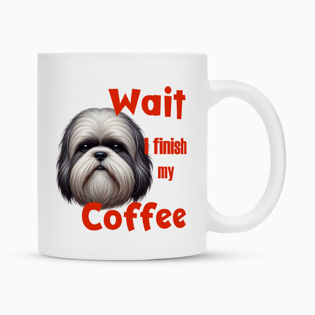 Tasse "Lhasa Apso - Wait... II" Weiß – hunde-shirt.de