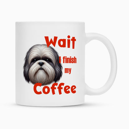 Tasse "Lhasa Apso - Wait... II" Weiß – hunde-shirt.de