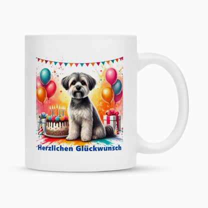 Tasse "Löwchen - Herzlichen Glückwunsch" Weiß – hunde-shirt.de
