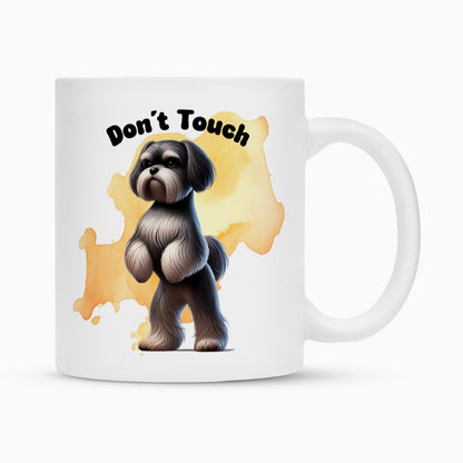 Tasse "Löwchen - Don´t touch II" Weiß – hunde-shirt.de