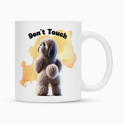 Tasse "Löwchen - Don´t touch III" Weiß – hunde-shirt.de