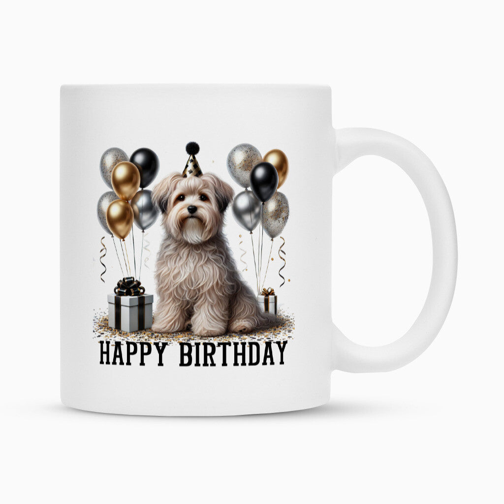 Tasse "Löwchen - Happy Birthday II" Weiß – hunde-shirt.de