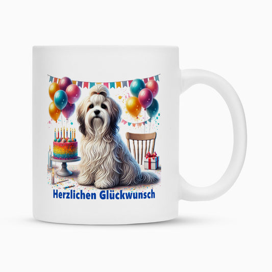 Tasse "Löwchen - Glückwunsch" Weiß – hunde-shirt.de