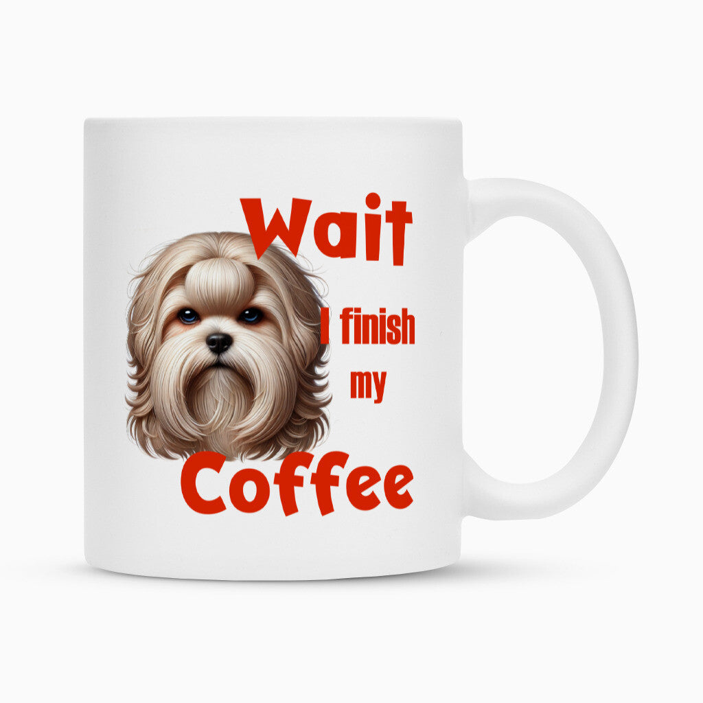 Tasse "Löwchen - Wait..." Weiß – hunde-shirt.de
