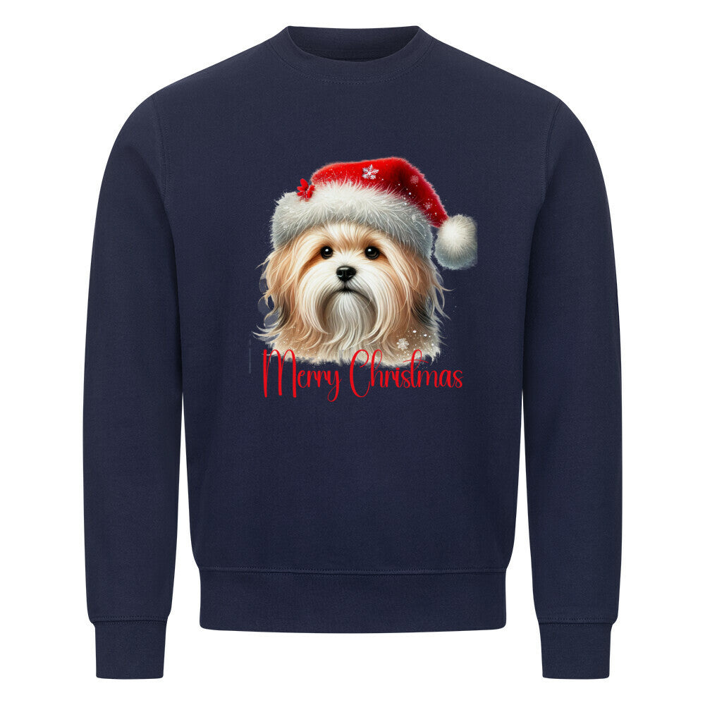 Premium Sweatshirt "Löwchen - Merry Christmas" Navy Blue – hunde-shirt.de