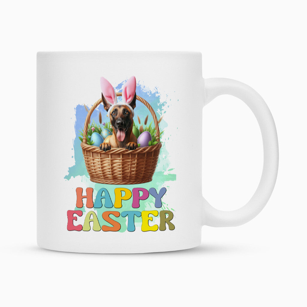 Tasse "Malinois - Happy Easter" Weiß – hunde-shirt.de