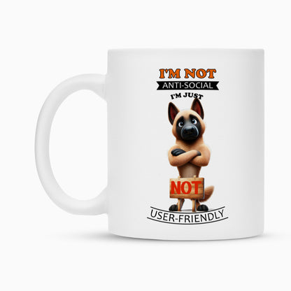 Tasse "Malinois - Anti-Social" – hunde-shirt.de