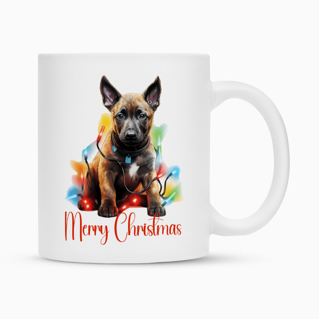Tasse "Malinois - Puppy Christmas" Weiß – hunde-shirt.de