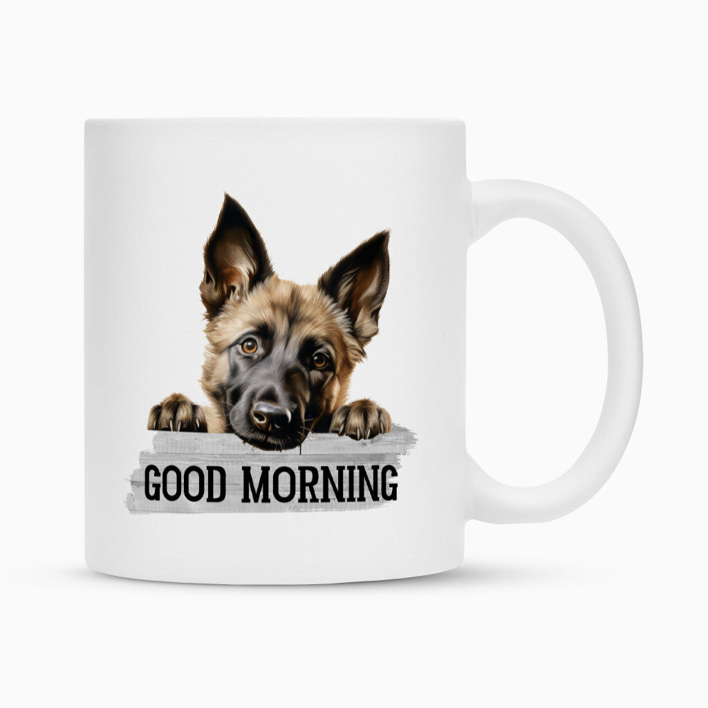 Tasse "Malinois - Good Morning" Weiß – hunde-shirt.de