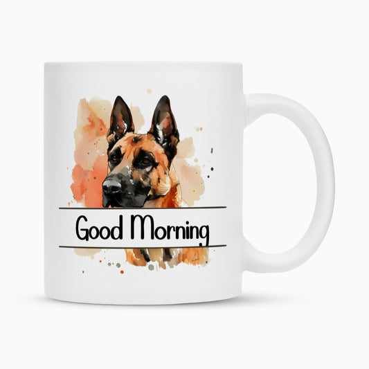 Tasse "Malinois - Good Morning II" Weiß – hunde-shirt.de