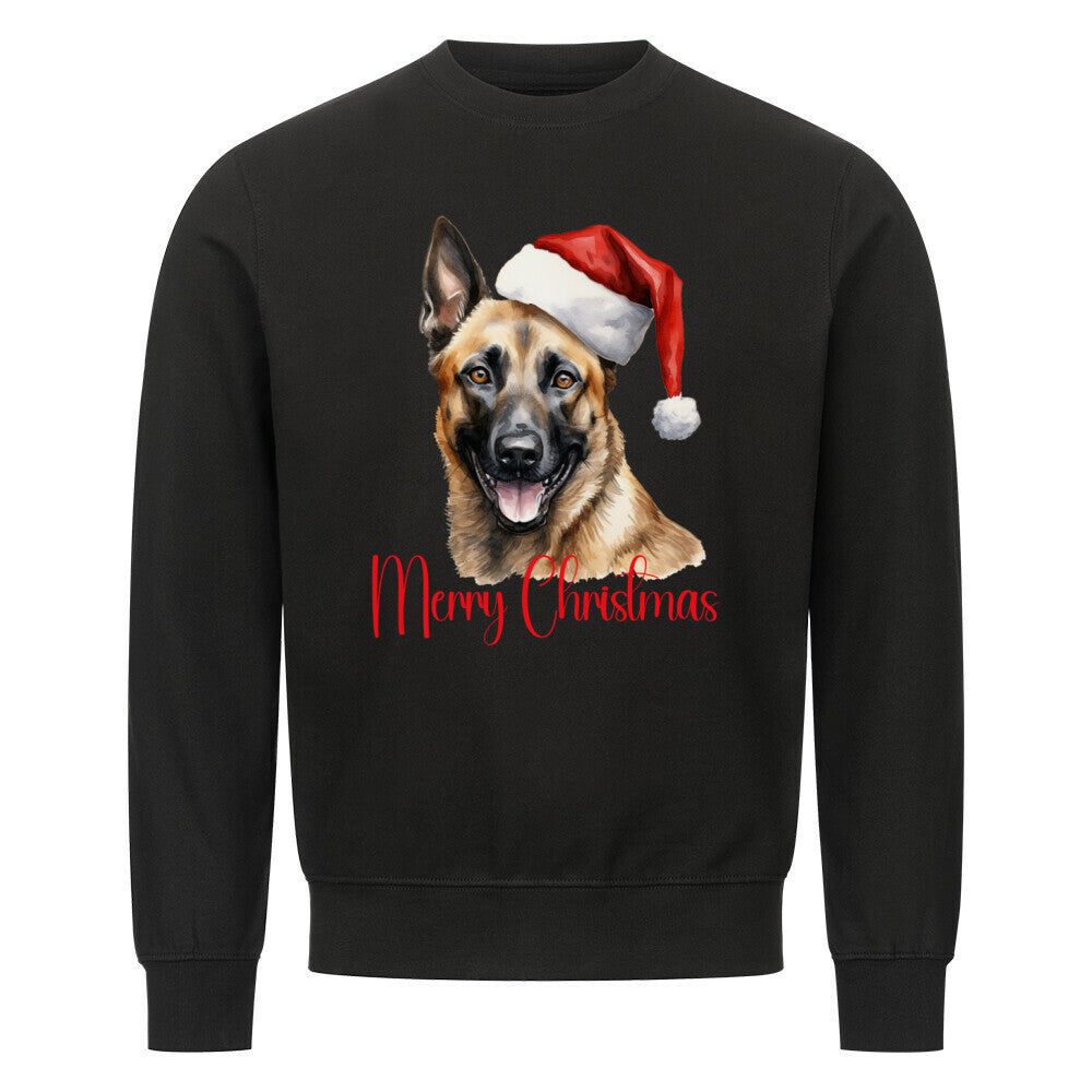 Premium Sweatshirt "Malinois - Merry Christmas" Schwarz – hunde-shirt.de