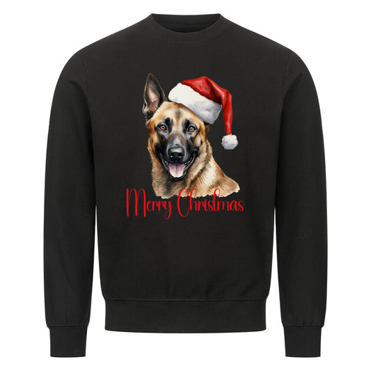 Premium Sweatshirt "Malinois - Merry Christmas" Schwarz – hunde-shirt.de
