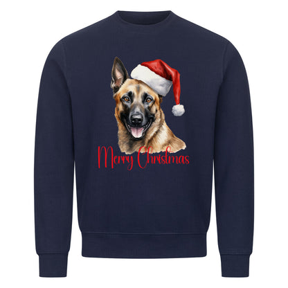 Premium Sweatshirt "Malinois - Merry Christmas" Navy Blue – hunde-shirt.de
