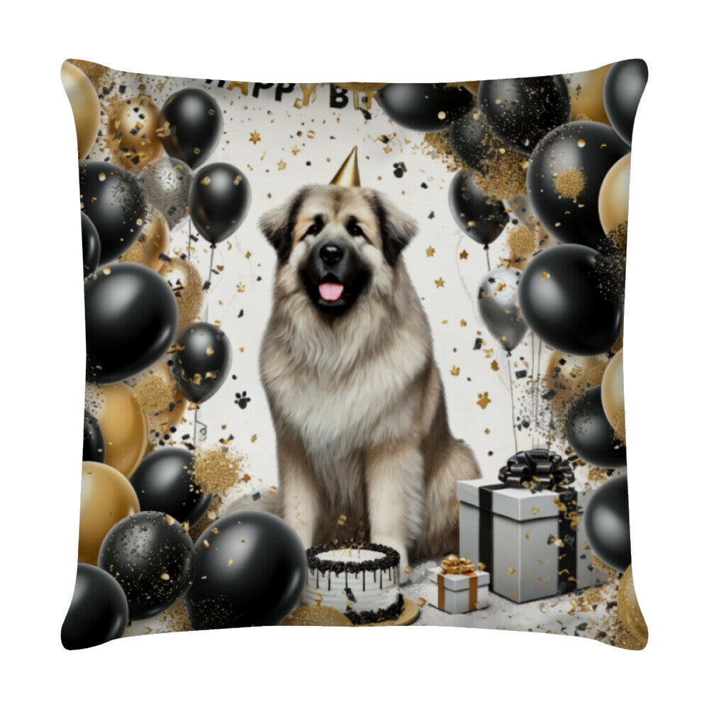 Kissen "Owtscharka - Geburtstag" Weiß – hunde-shirt.de