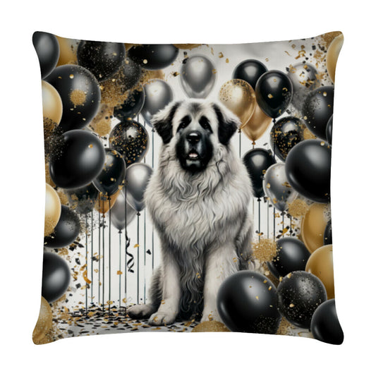 Kissen "Owtscharka - Geburstag grau" Weiß – hunde-shirt.de