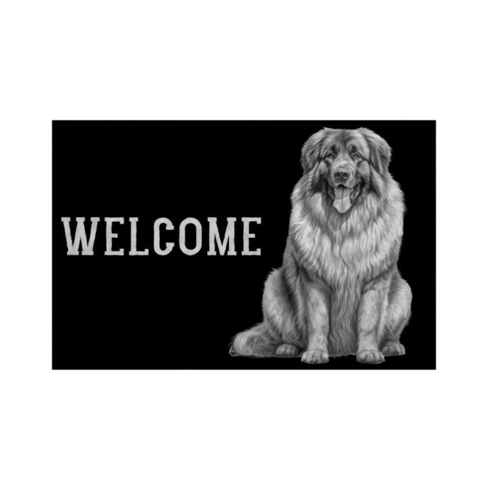 Fußmatte "Owtscharka - WELCOME" Weiß – hunde-shirt.de