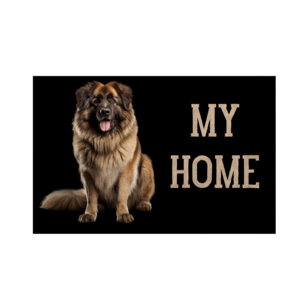 Fußmatte "Owtscharka - My Home" Weiß – hunde-shirt.de
