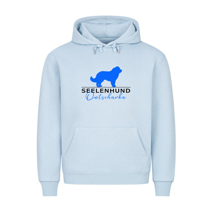 Premium Hoodie "Owtscharka - Seelenhund" Babyblau – hunde-shirt.de