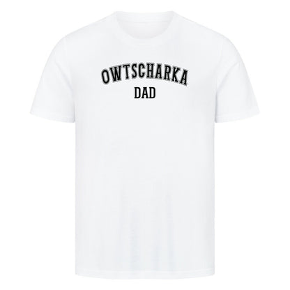 Premium T-Shirt "Owtscharka - DAD" Weiß – hunde-shirt.de