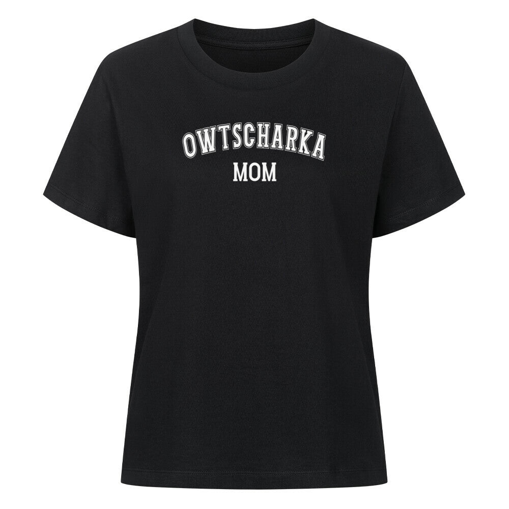 Premium Damen-Shirt "Owtscharka - MOM" Schwarz – hunde-shirt.de