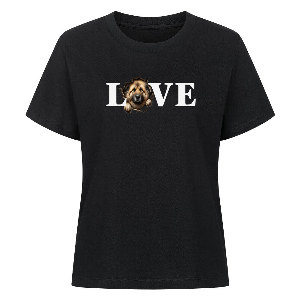 Premium Damen-Shirt "Owtscharka - LOVE" Schwarz – hunde-shirt.de