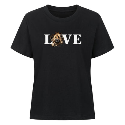 Premium Damen-Shirt "Owtscharka - LOVE" Schwarz – hunde-shirt.de