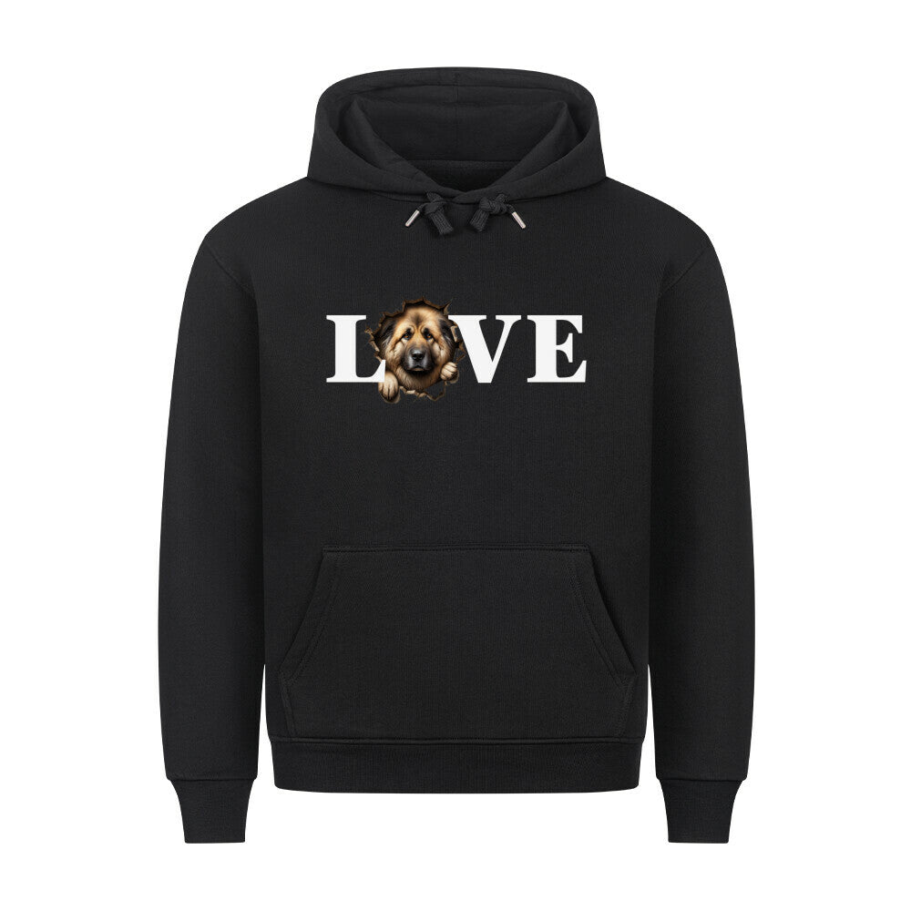 Premium Hoodie "Owtscharka - LOVE" Schwarz – hunde-shirt.de