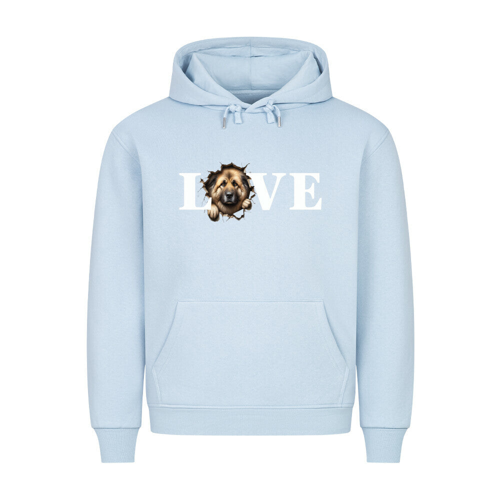 Premium Hoodie "Owtscharka - LOVE" Babyblau – hunde-shirt.de