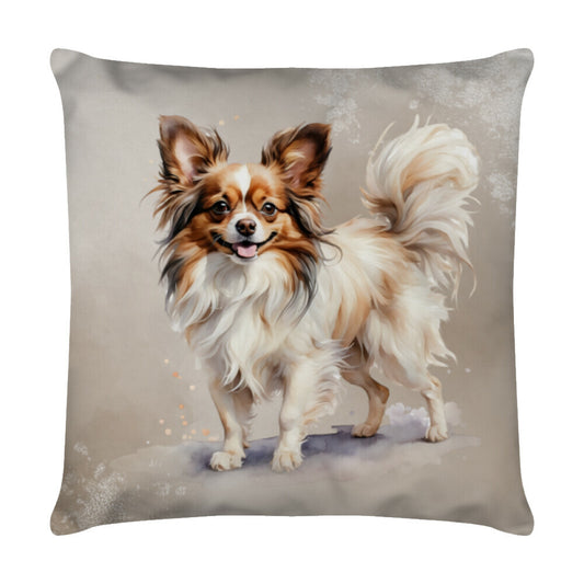 Kissen "Papillon - Frech" Weiß – hunde-shirt.de