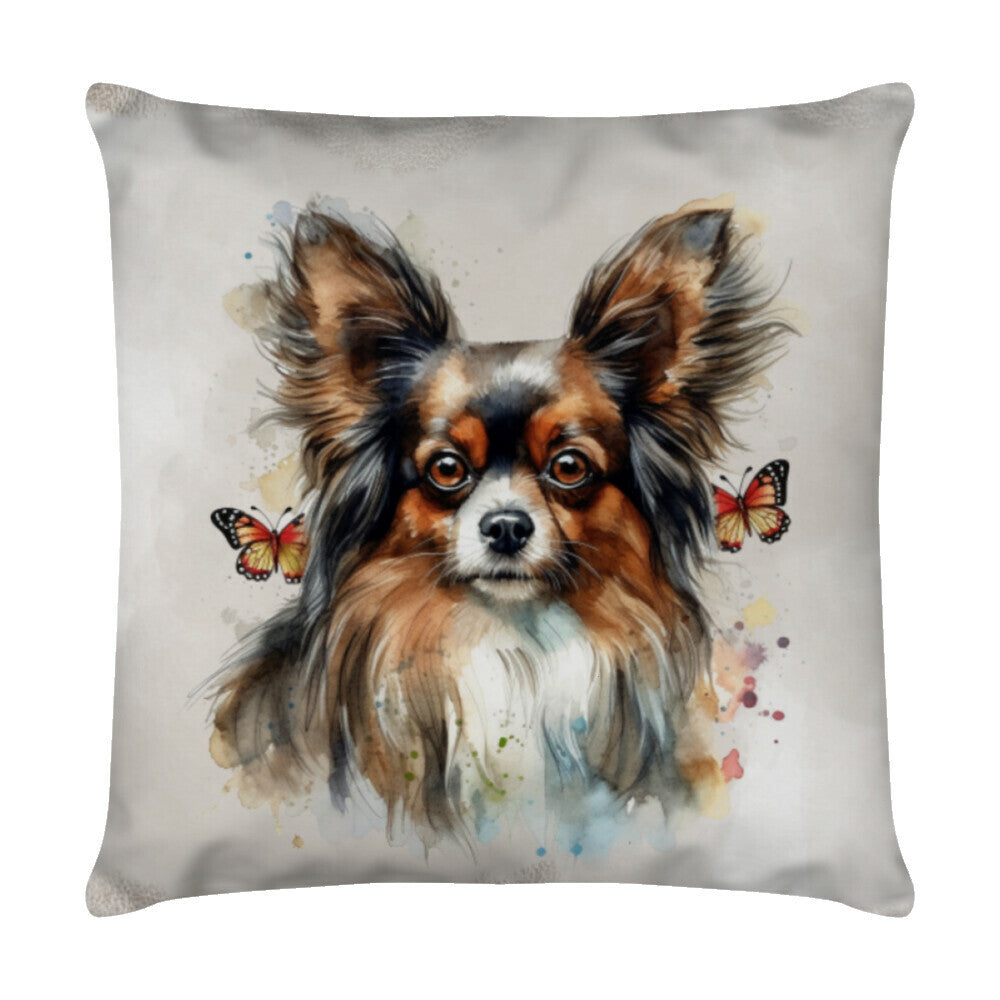 Kissen "Papillon - Butterfly" Weiß – hunde-shirt.de