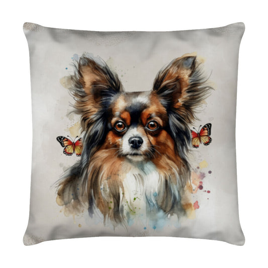 Kissen "Papillon - Butterfly" Weiß – hunde-shirt.de