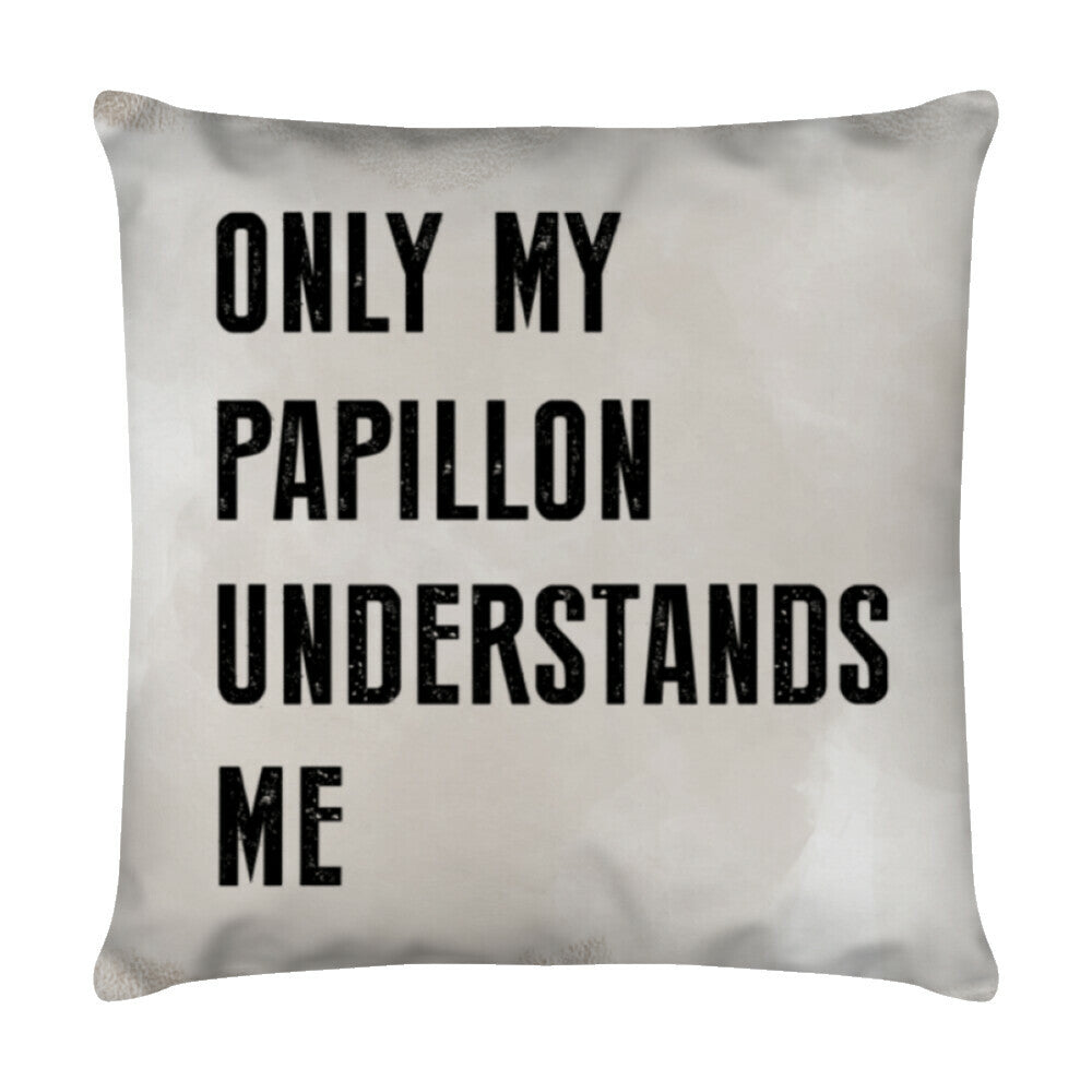 Kissen "Papillon - Only..." Weiß – hunde-shirt.de