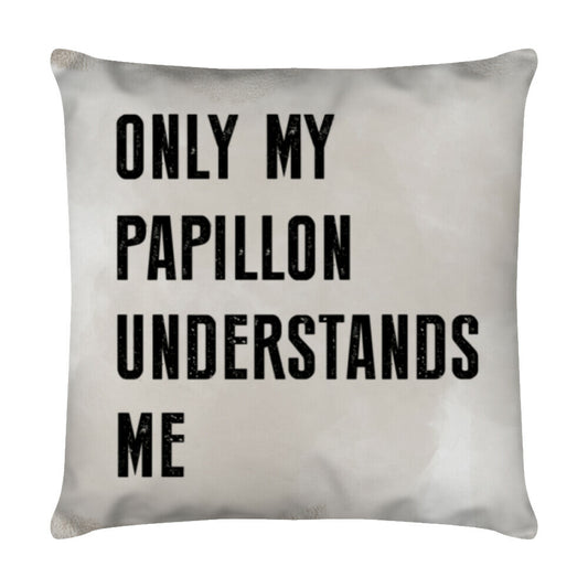 Kissen "Papillon - Only..." Weiß – hunde-shirt.de