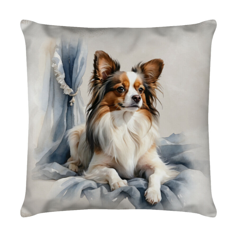 Kissen "Papillon - Stolz" Weiß – hunde-shirt.de