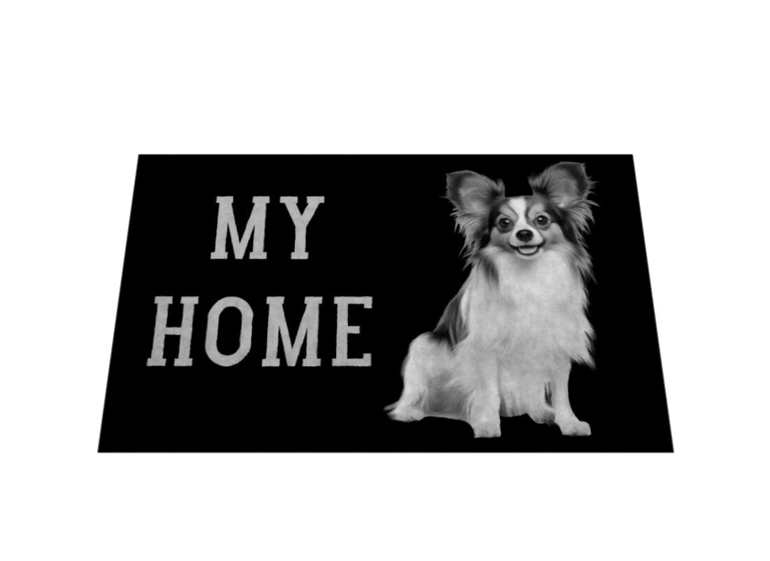 Fußmatte "Papillon - MY HOME" – hunde-shirt.de