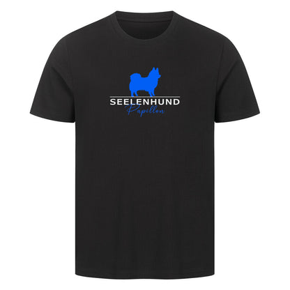 Premium T-Shirt "Papillon - Seelenhund" Schwarz – hunde-shirt.de