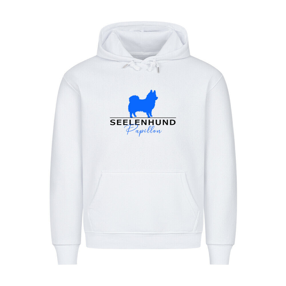 Premium Hoodie "Papillon - Seelenhund" Weiß – hunde-shirt.de