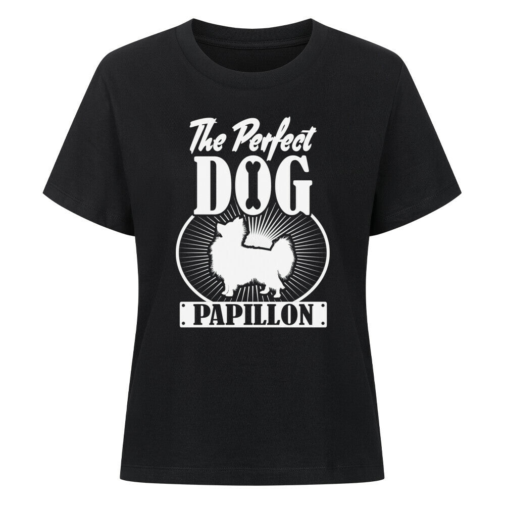 Premium Damen-Shirt "Papillon - Perfect" Schwarz – hunde-shirt.de