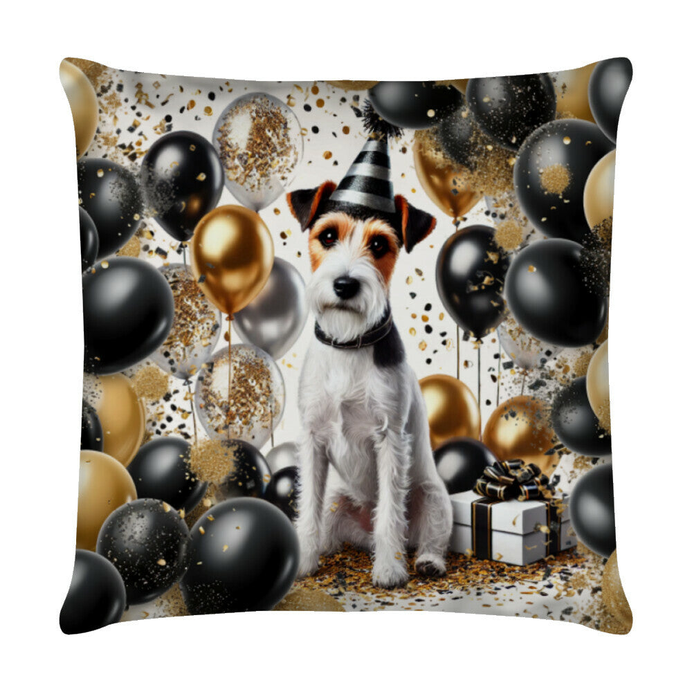 Kissen "Parson Russell - Geburtstag" Weiß – hunde-shirt.de