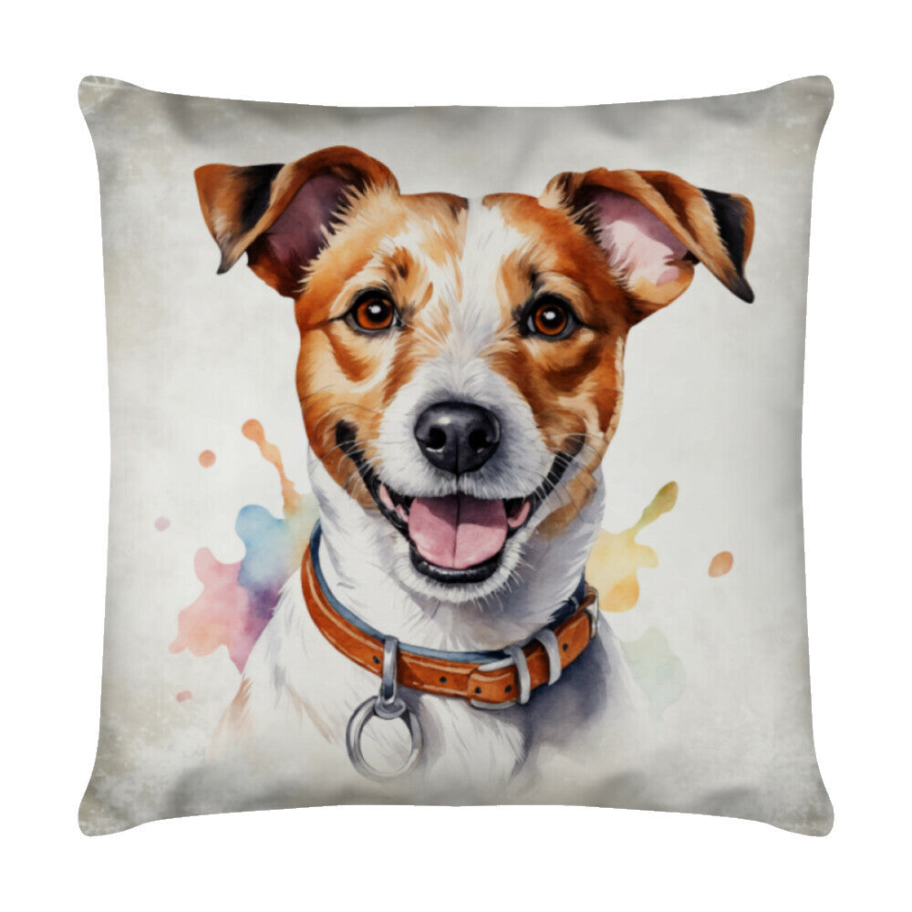 Kissen "Parson Russell - Smile" Weiß – hunde-shirt.de