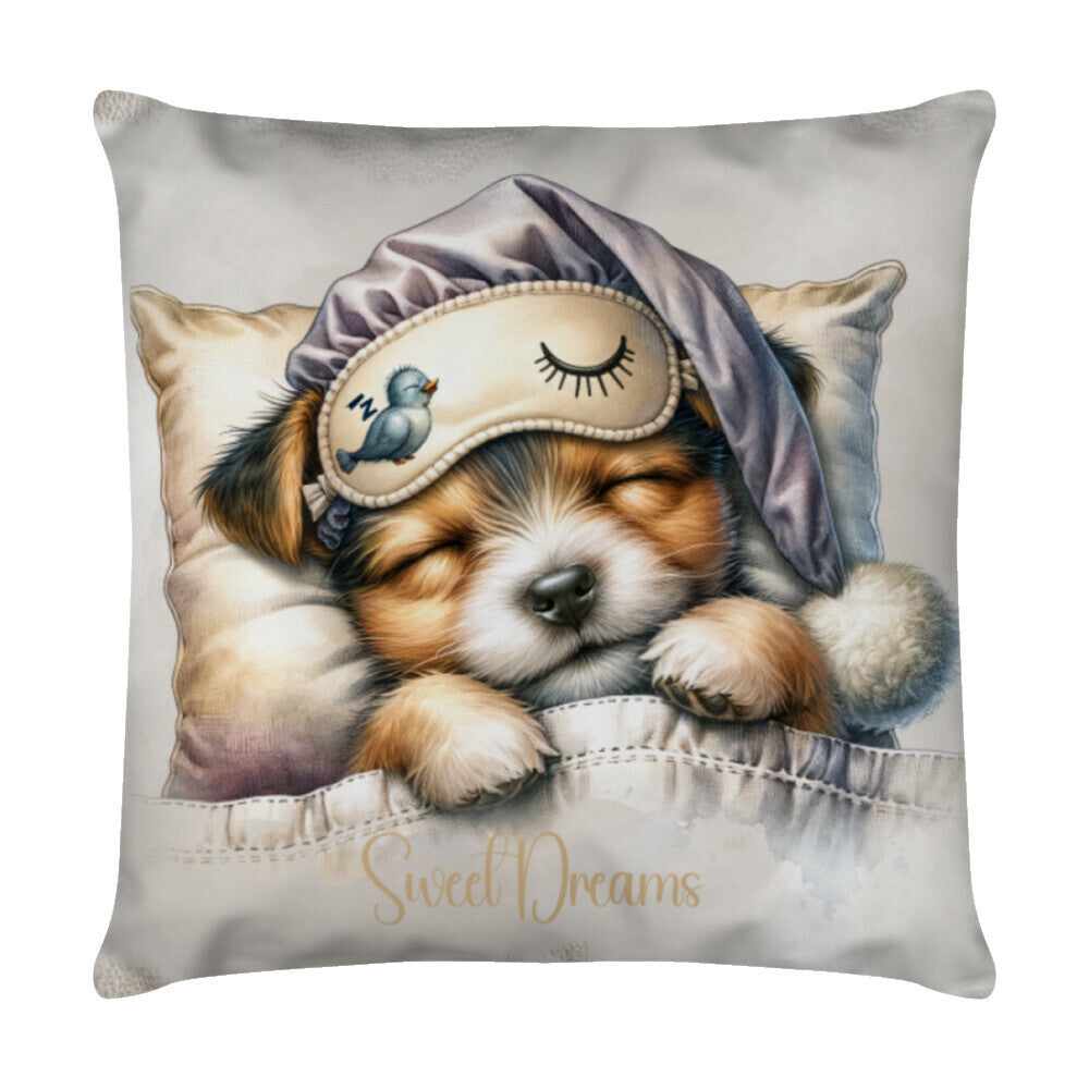 Kissen "Parson Russell - Sweet Dreams" Weiß – hunde-shirt.de