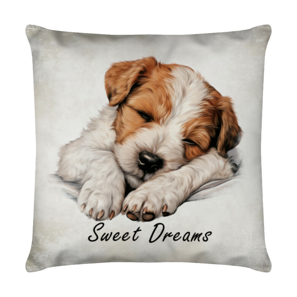 Kissen "Parson Russell - Sweet Dreams II" Weiß – hunde-shirt.de
