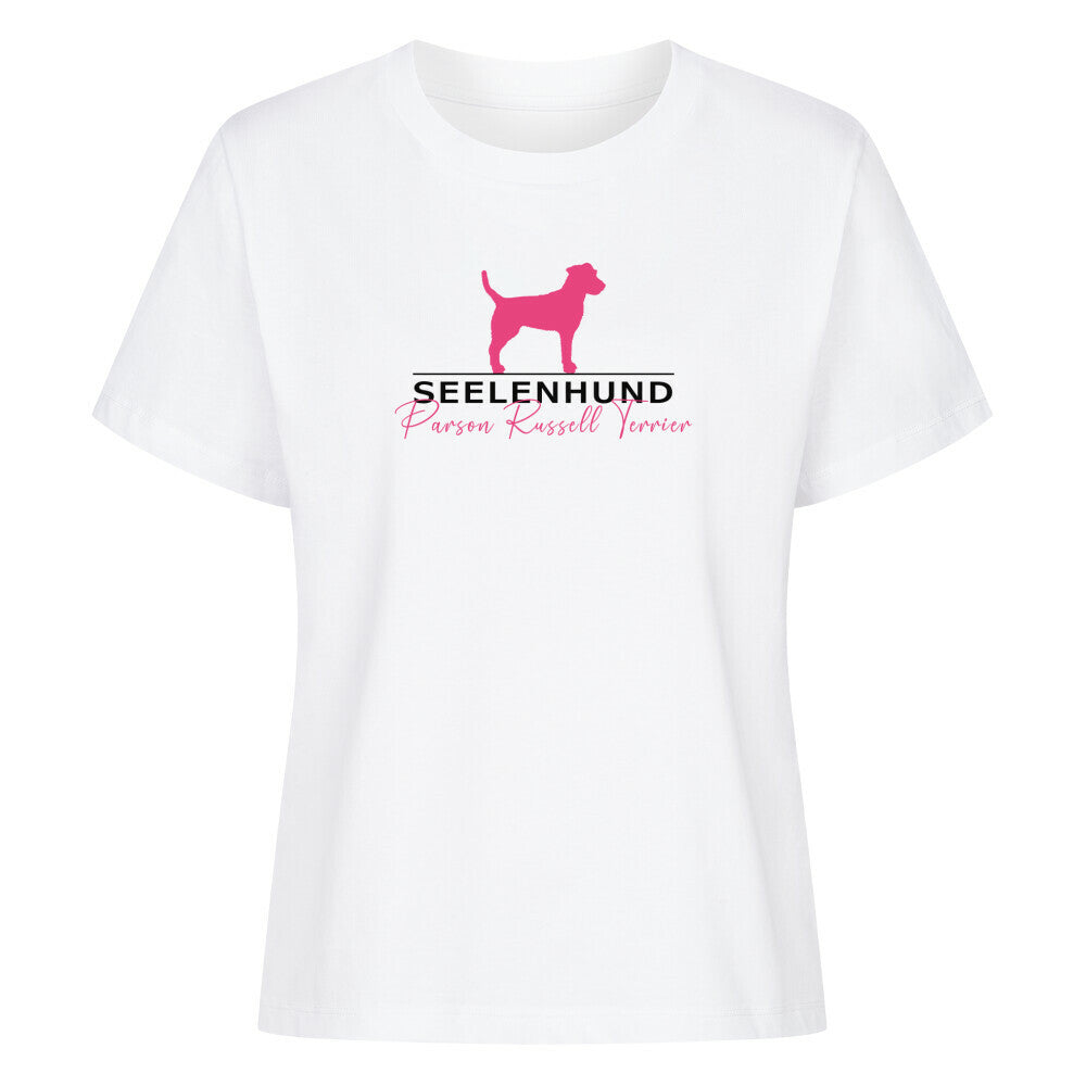Premium Damen-Shirt "Parson Russell - Seelenhund" Weiß – hunde-shirt.de