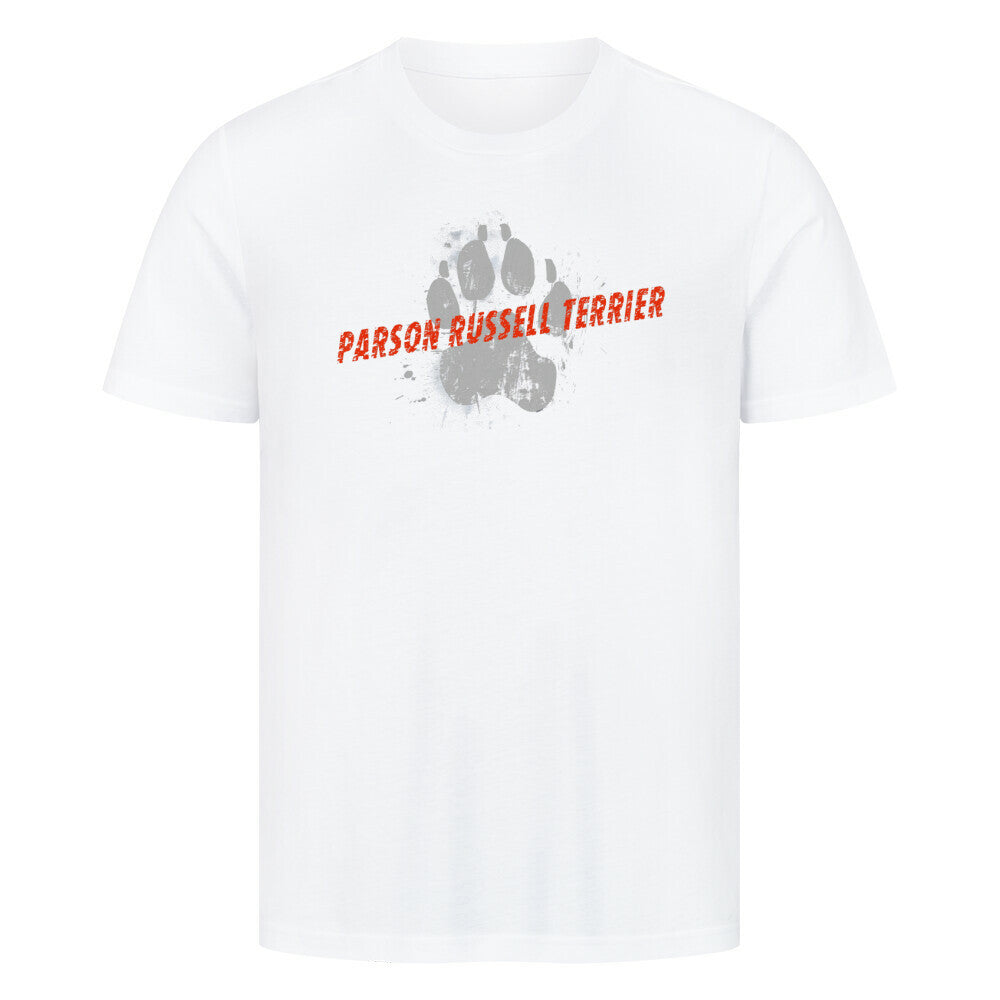 Premium T-Shirt "Parson Russell - PAW" Weiß – hunde-shirt.de