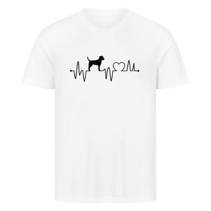 Premium T-Shirt "Parson Russell - Heartbeat" Weiß – hunde-shirt.de
