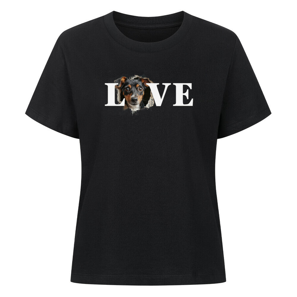 Premium Damen-Shirt "Parson Russell - LOVE" Schwarz – hunde-shirt.de