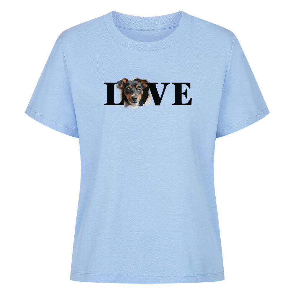 Premium Damen-Shirt "Parson Russell - LOVE" Sky Blue – hunde-shirt.de