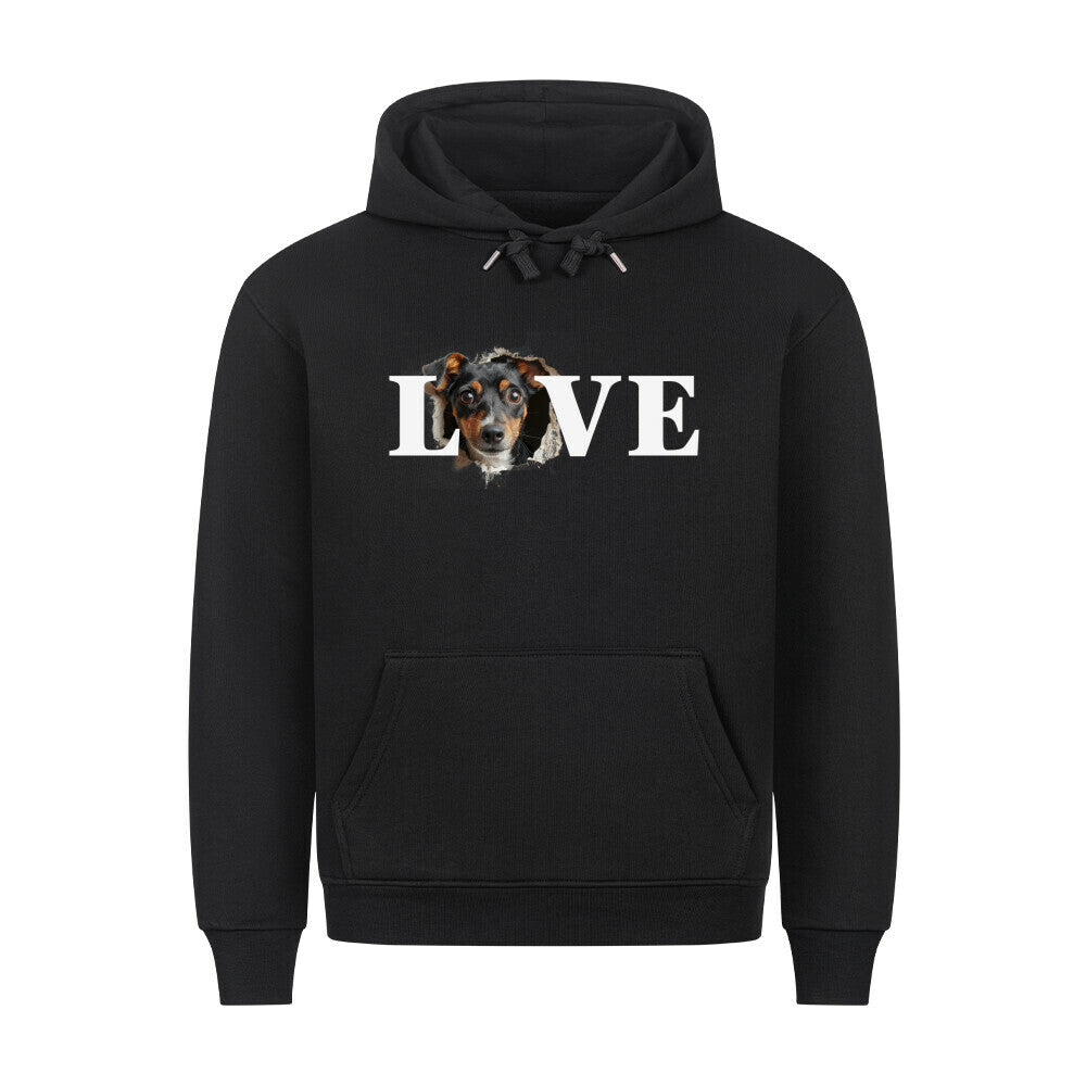 Premium Hoodie "Parson Russell - LOVE" Schwarz – hunde-shirt.de